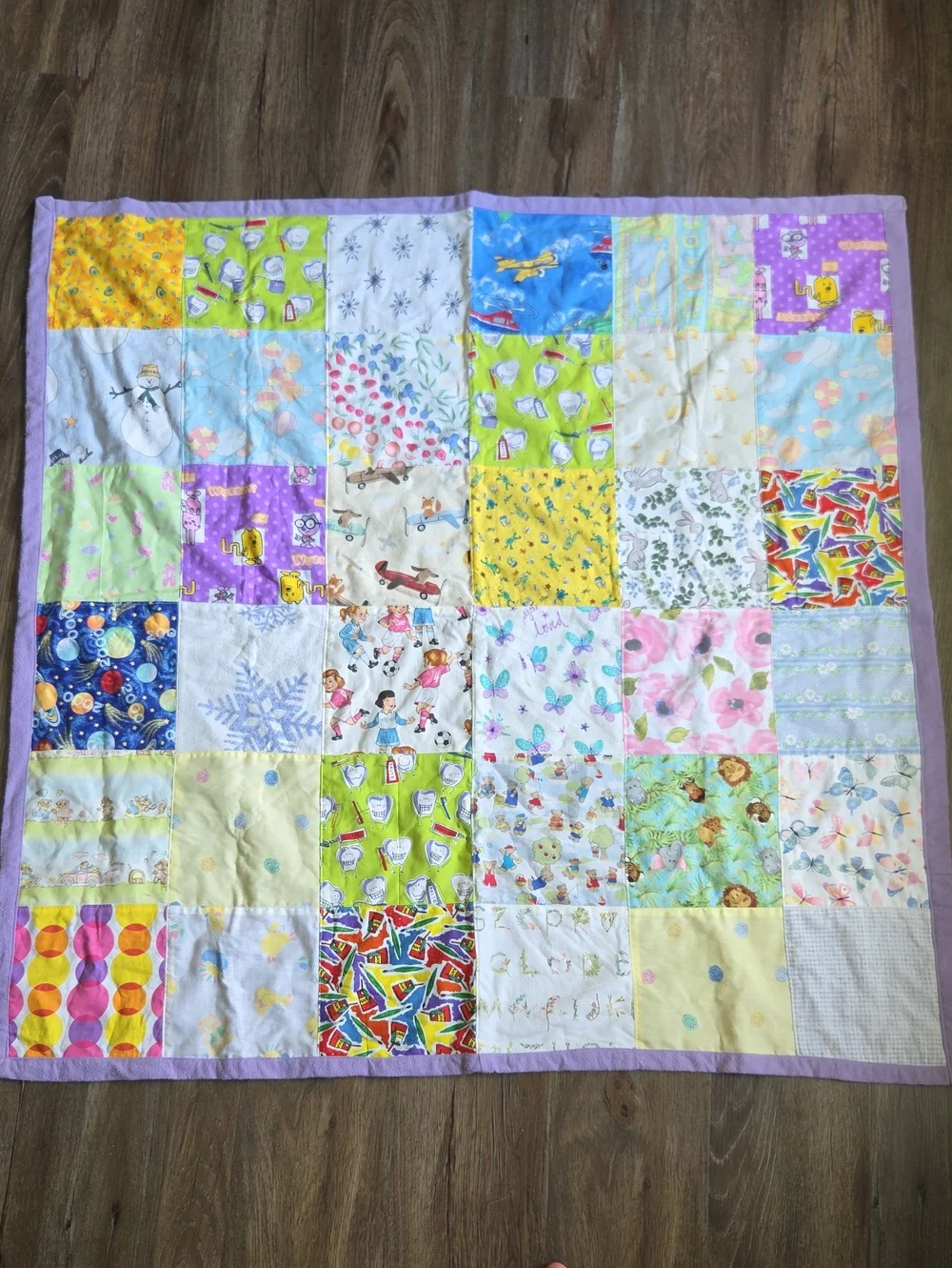 Handmade Patchwork Baby Quilt  45 In X 45 In